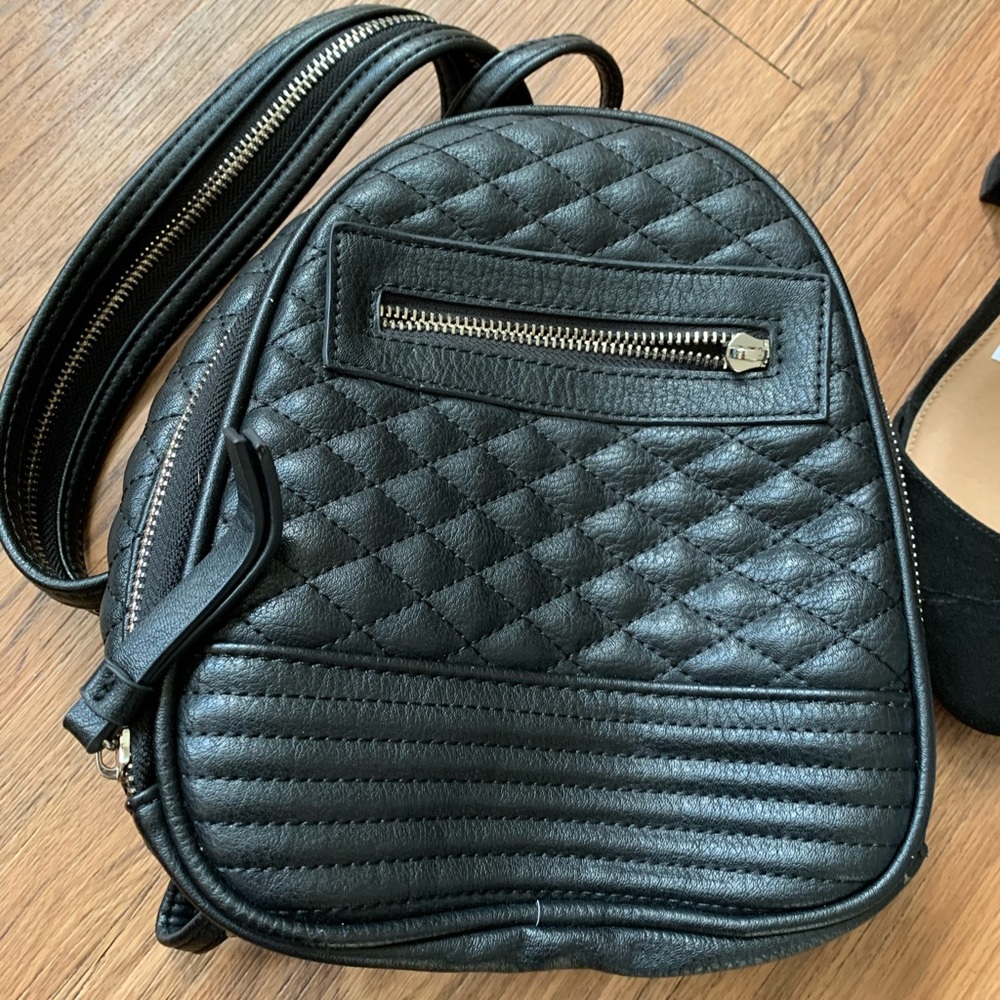 black mini backpack